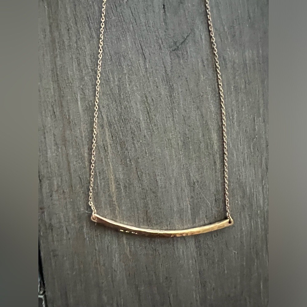 Rose Gold Coloured Finish Bar Necklace